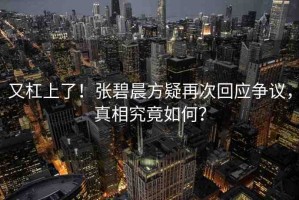又杠上了！張碧晨方疑再次回應(yīng)爭(zhēng)議，真相究竟如何？