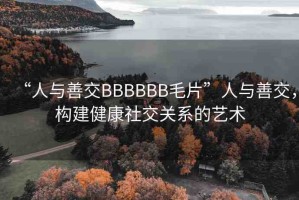 “人與善交BBBBBB毛片”人與善交，構(gòu)建健康社交關(guān)系的藝術(shù)