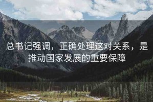 總書記強(qiáng)調(diào)，正確處理這對關(guān)系，是推動(dòng)國家發(fā)展的重要保障