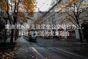 奧迪泡水車主淡定坐公交站臺(tái)辦公，科技與生活的完美融合