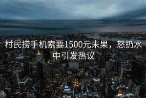 村民撈手機(jī)索要1500元未果，怒扔水中引發(fā)熱議