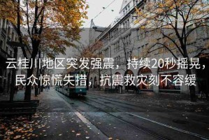 云桂川地區(qū)突發(fā)強(qiáng)震，持續(xù)20秒搖晃，民眾驚慌失措，抗震救災(zāi)刻不容緩