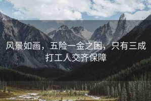 風(fēng)景如畫，五險(xiǎn)一金之困，只有三成打工人交齊保障
