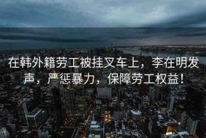 在韓外籍勞工被掛叉車上，李在明發(fā)聲，嚴(yán)懲暴力，保障勞工權(quán)益！