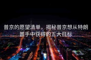 普京的愿望清單，揭秘普京想從特朗普手中獲得的五大目標(biāo)