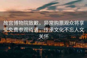 故宮博物院致歉，異常購票觀眾將享受免費參觀待遇，傳承文化不忘人文關(guān)懷