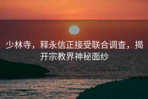 少林寺，釋永信正接受聯(lián)合調(diào)查，揭開宗教界神秘面紗