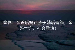 悲?。∮H爸后媽讓孩子躺后備箱，親媽氣炸，社會(huì)震驚！