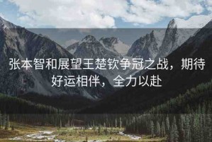 張本智和展望王楚欽爭冠之戰(zhàn)，期待好運相伴，全力以赴