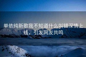 單依純新歌我不知道什么叫錯深情上線，引發(fā)網(wǎng)友共鳴