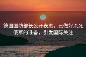德國國防部長公開表態(tài)，已做好殺死俄軍的準(zhǔn)備，引發(fā)國際關(guān)注