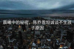 晨曦中的秘密，陳喬恩坦誠談不生孩子原因