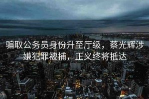 騙取公務(wù)員身份升至廳級(jí)，蔡光輝涉嫌犯罪被捕，正義終將抵達(dá)