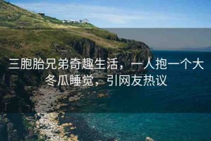 三胞胎兄弟奇趣生活，一人抱一個大冬瓜睡覺，引網(wǎng)友熱議