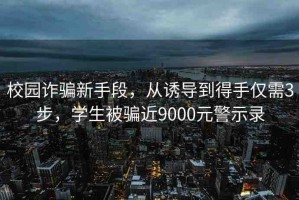 校園詐騙新手段，從誘導到得手僅需3步，學生被騙近9000元警示錄