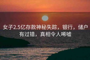 女子2.5億存款神秘失蹤，銀行，儲(chǔ)戶有過錯(cuò)，真相令人唏噓