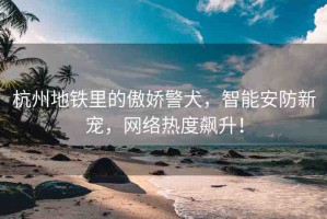 杭州地鐵里的傲嬌警犬，智能安防新寵，網(wǎng)絡(luò)熱度飆升！