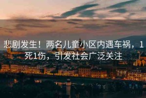 悲劇發(fā)生！兩名兒童小區(qū)內(nèi)遇車禍，1死1傷，引發(fā)社會廣泛關(guān)注