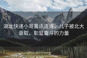 湖北快遞小哥喜訊連連，兒子被北大錄取，彰顯奮斗的力量