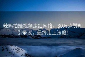 辣媽拍娃視頻走紅網(wǎng)絡(luò)，30萬點贊卻引爭議，最終走上法庭！