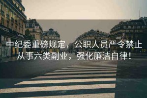 中紀(jì)委重磅規(guī)定，公職人員嚴(yán)令禁止從事六類副業(yè)，強(qiáng)化廉潔自律！