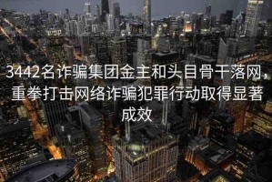 3442名詐騙集團(tuán)金主和頭目骨干落網(wǎng)，重拳打擊網(wǎng)絡(luò)詐騙犯罪行動(dòng)取得顯著成效