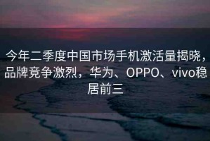 今年二季度中國(guó)市場(chǎng)手機(jī)激活量揭曉，品牌競(jìng)爭(zhēng)激烈，華為、OPPO、vivo穩(wěn)居前三