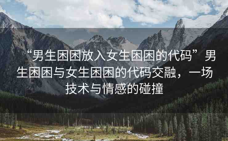 “男生困困放入女生困困的代碼”男生困困與女生困困的代碼交融，一場技術(shù)與情感的碰撞