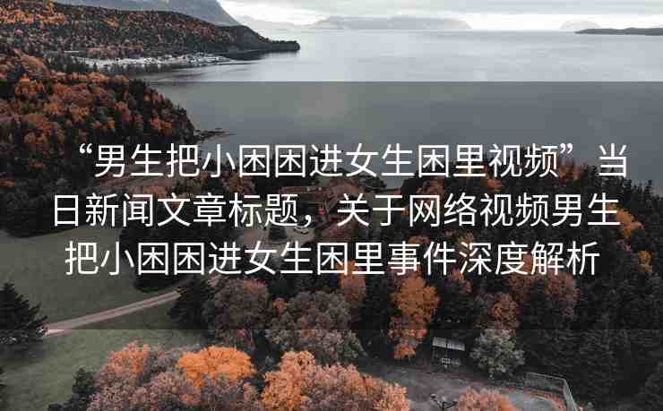 “男生把小困困進(jìn)女生困里視頻”當(dāng)日新聞文章標(biāo)題，關(guān)于網(wǎng)絡(luò)視頻男生把小困困進(jìn)女生困里事件深度解析