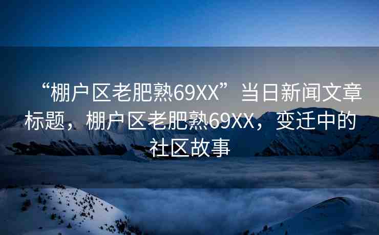 “棚戶區(qū)老肥熟69XX”當日新聞文章標題，棚戶區(qū)老肥熟69XX，變遷中的社區(qū)故事