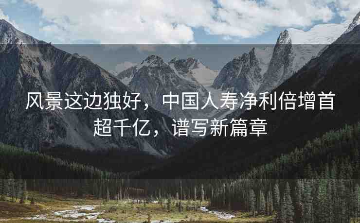 風景這邊獨好，中國人壽凈利倍增首超千億，譜寫新篇章