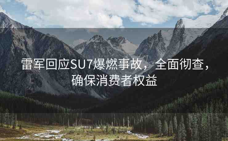 雷軍回應SU7爆燃事故，全面徹查，確保消費者權益