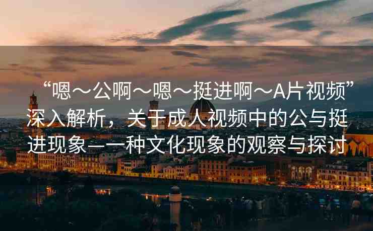 “嗯～公啊～嗯～挺進(jìn)啊～A片視頻”深入解析，關(guān)于成人視頻中的公與挺進(jìn)現(xiàn)象—一種文化現(xiàn)象的觀察與探討