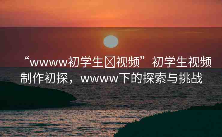 “wwww初學(xué)生?視頻”初學(xué)生視頻制作初探，wwww下的探索與挑戰(zhàn)