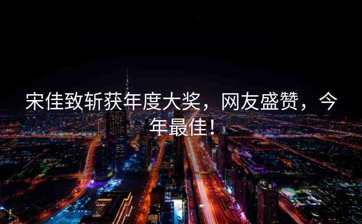 宋佳致斬獲年度大獎，網(wǎng)友盛贊，今年最佳！