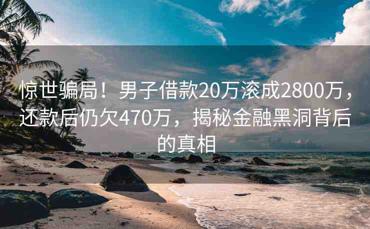 驚世騙局！男子借款20萬滾成2800萬，還款后仍欠470萬，揭秘金融黑洞背后的真相