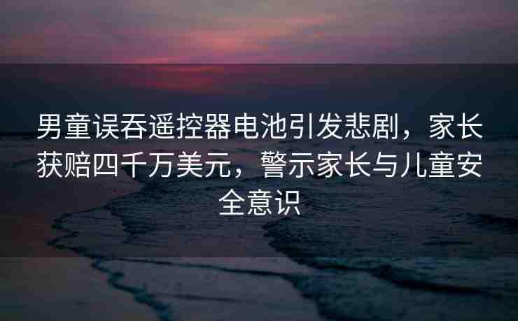男童誤吞遙控器電池引發(fā)悲劇，家長獲賠四千萬美元，警示家長與兒童安全意識