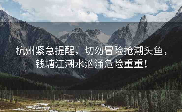 杭州緊急提醒，切勿冒險(xiǎn)搶潮頭魚(yú)，錢(qián)塘江潮水洶涌危險(xiǎn)重重！