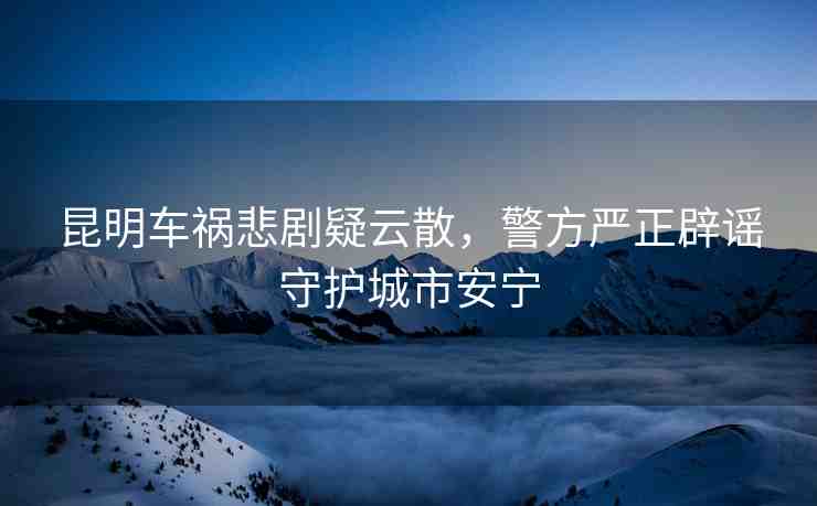 昆明車禍悲劇疑云散，警方嚴(yán)正辟謠守護(hù)城市安寧