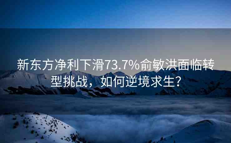 新東方凈利下滑73.7%俞敏洪面臨轉(zhuǎn)型挑戰(zhàn)，如何逆境求生？