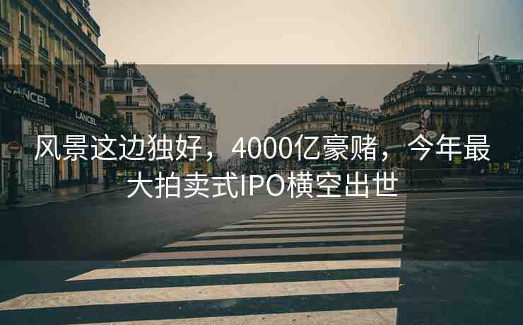 風景這邊獨好，4000億豪賭，今年最大拍賣式IPO橫空出世