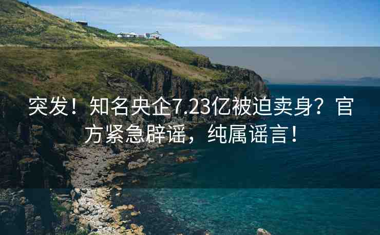 突發(fā)！知名央企7.23億被迫賣身？官方緊急辟謠，純屬謠言！