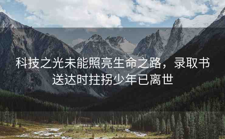 科技之光未能照亮生命之路，錄取書(shū)送達(dá)時(shí)拄拐少年已離世